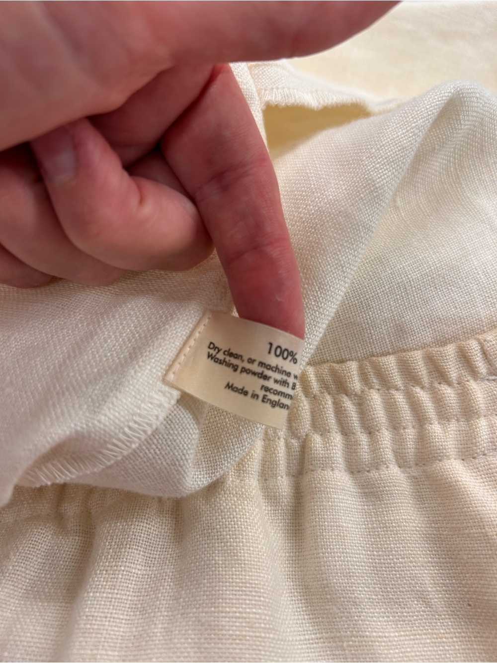 Eskandar 100% Linen Pull-On Wide Leg Pants Ivory England Size 2 - Picture 10 of 16